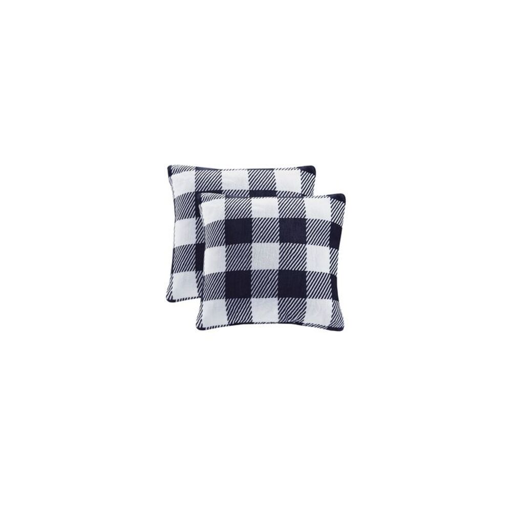 CHARTER CLUB White Plaid 18 X 18 Decorative Pillow
